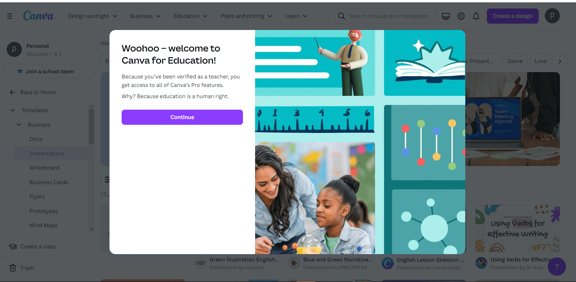 tài khoản canva pro miễn phí cho giáo viên