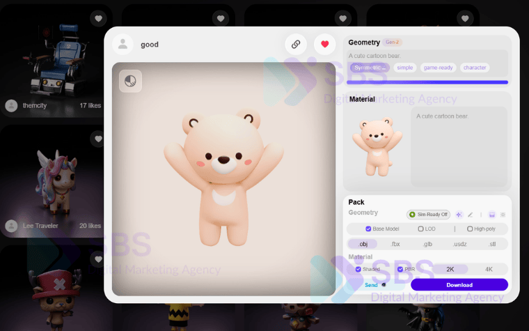 Hình ảnh 3D trên hyber3D.ai