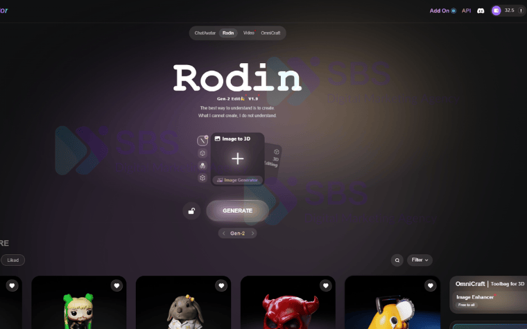 Model Rodin Trong Hyper3D.ai 