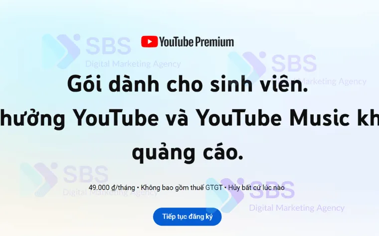 Youtube premium sinh viên chỉ 49k